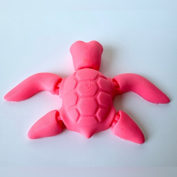 3D printed flexi Pink Turtle Shaped - Picture 3 of 11